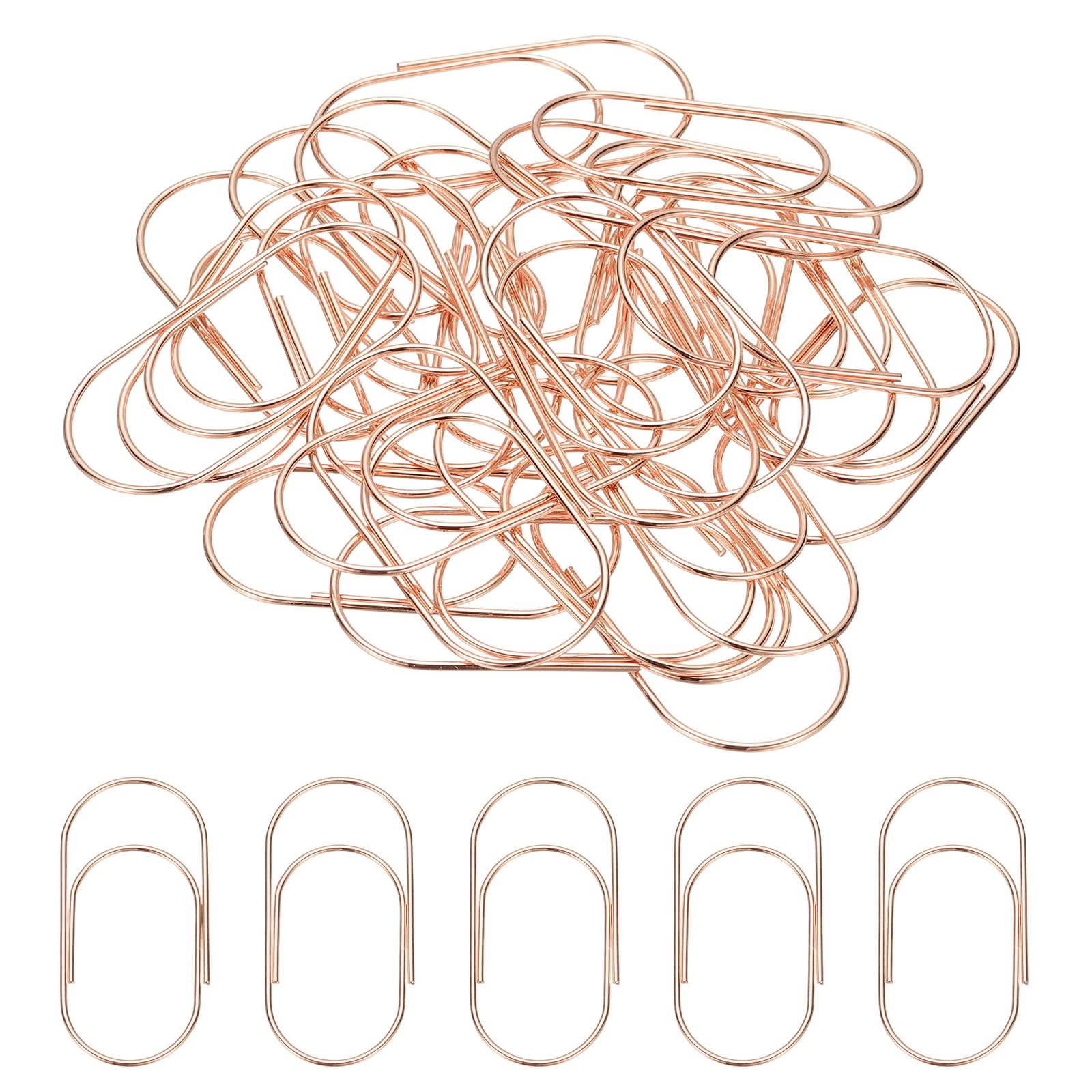 PATIKIL 2x1 Inch Large Paper Clip, 20 Pcs Metal Paper Clip Wide Rust-Proof Strong Durable Bulk for Office Supplies Document Organization Binder Bookmarks Planner, Rose Gold