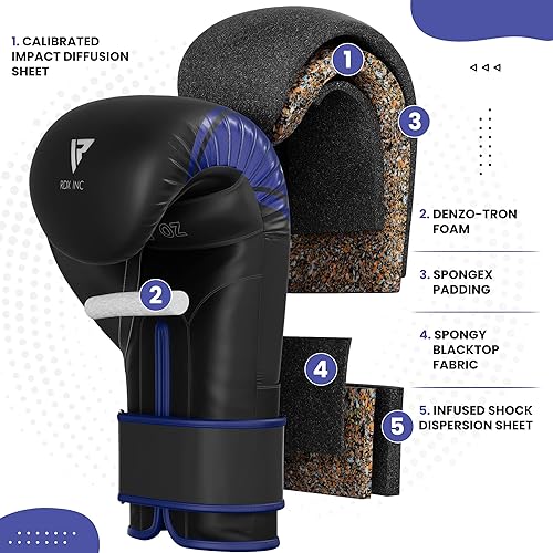 Miniatura 4 de RDX Guantes de boxeo para niños, guantes de entrenamiento junior de 6 oz y 4 onzas, palma ventilada de cuero Maya, Muay Thai Sparring MMA Kickboxing