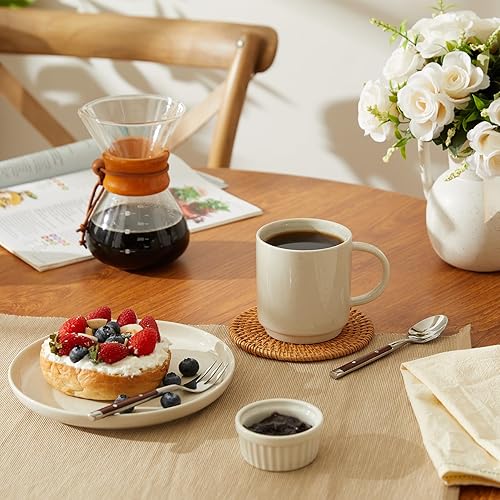 Miniatura 27 de Sweese Tazas de café apilables, tazas de porcelana de 10 onzas para bebidas de café especiales, capuchino, café moca, café con leche, té y té, juego