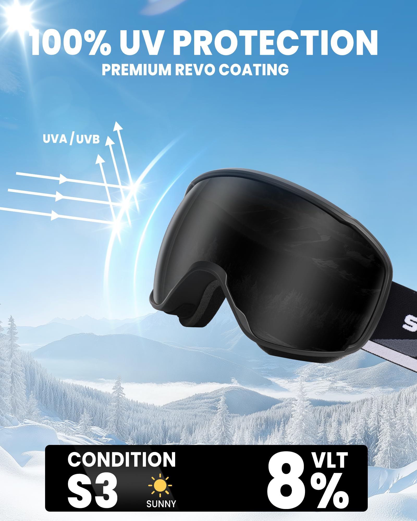 SNOWER Yh291 - Occhiali da sci unisex, confezione da 1