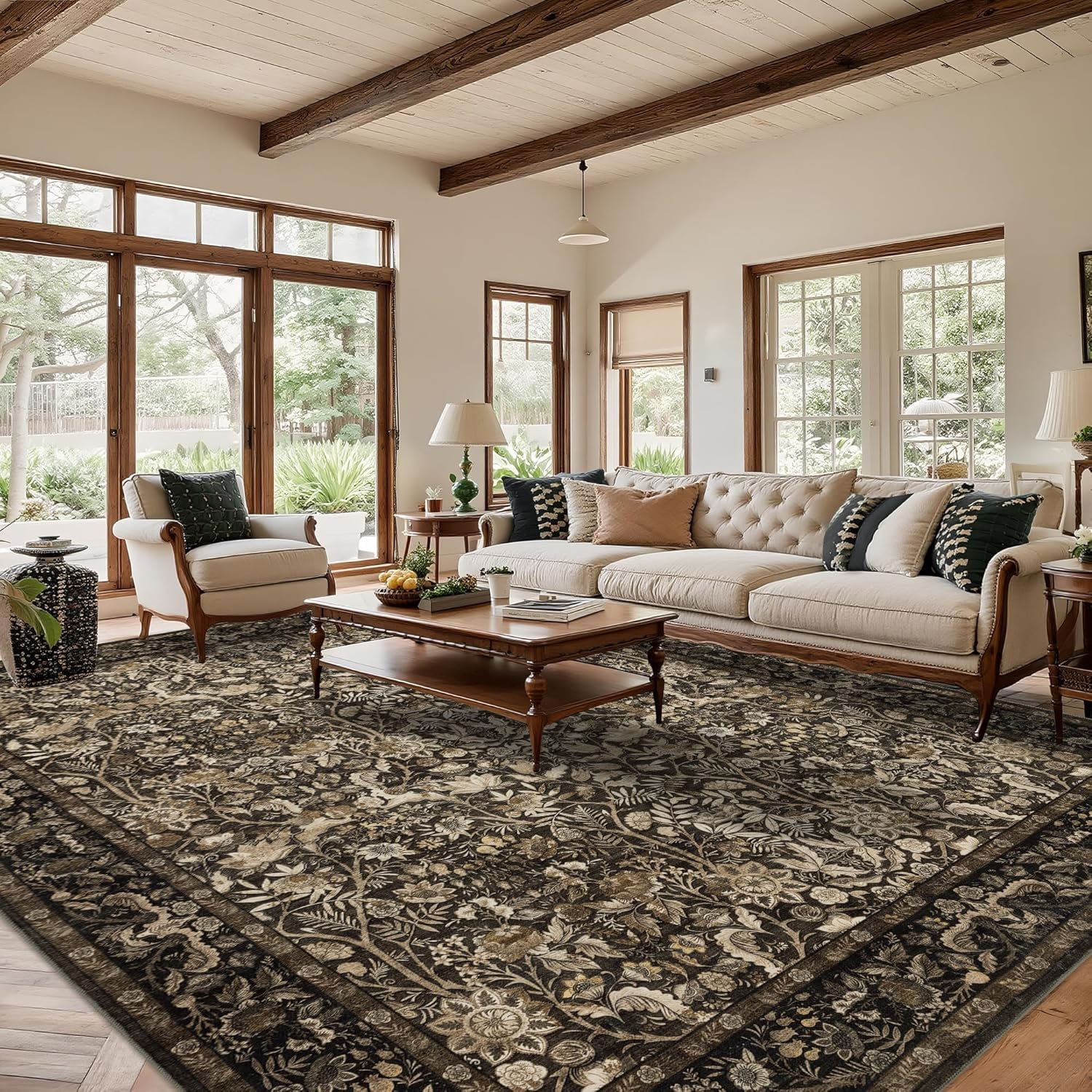 Luxcrest Vintage Floral Area Rug