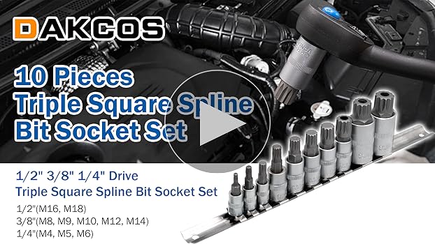 Jeu De Douilles Triples Carrées 10PCs, M4-M18, Entraînements 1/4, 3/8