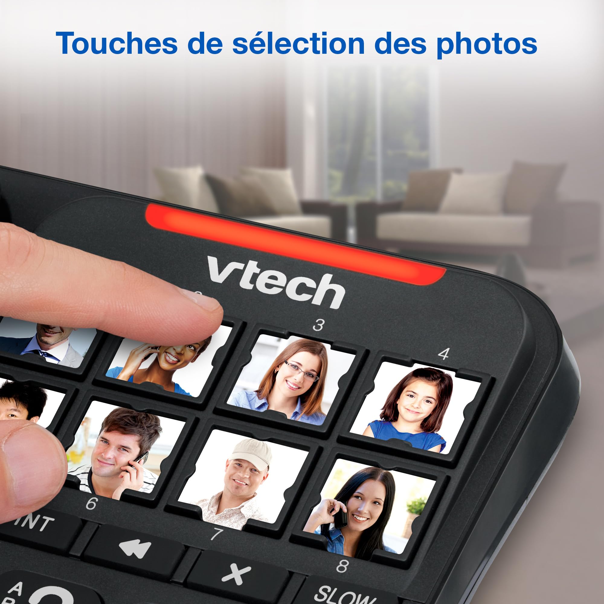 VTech CL6550 téléphone Filaire + téléphone DECT sans Fil,à Grosses Touches,bloqueur d'appels,combiné et Base avec Haut-Parleur,Gros Boutons et Grand écran,Touches de Composition avec Photo