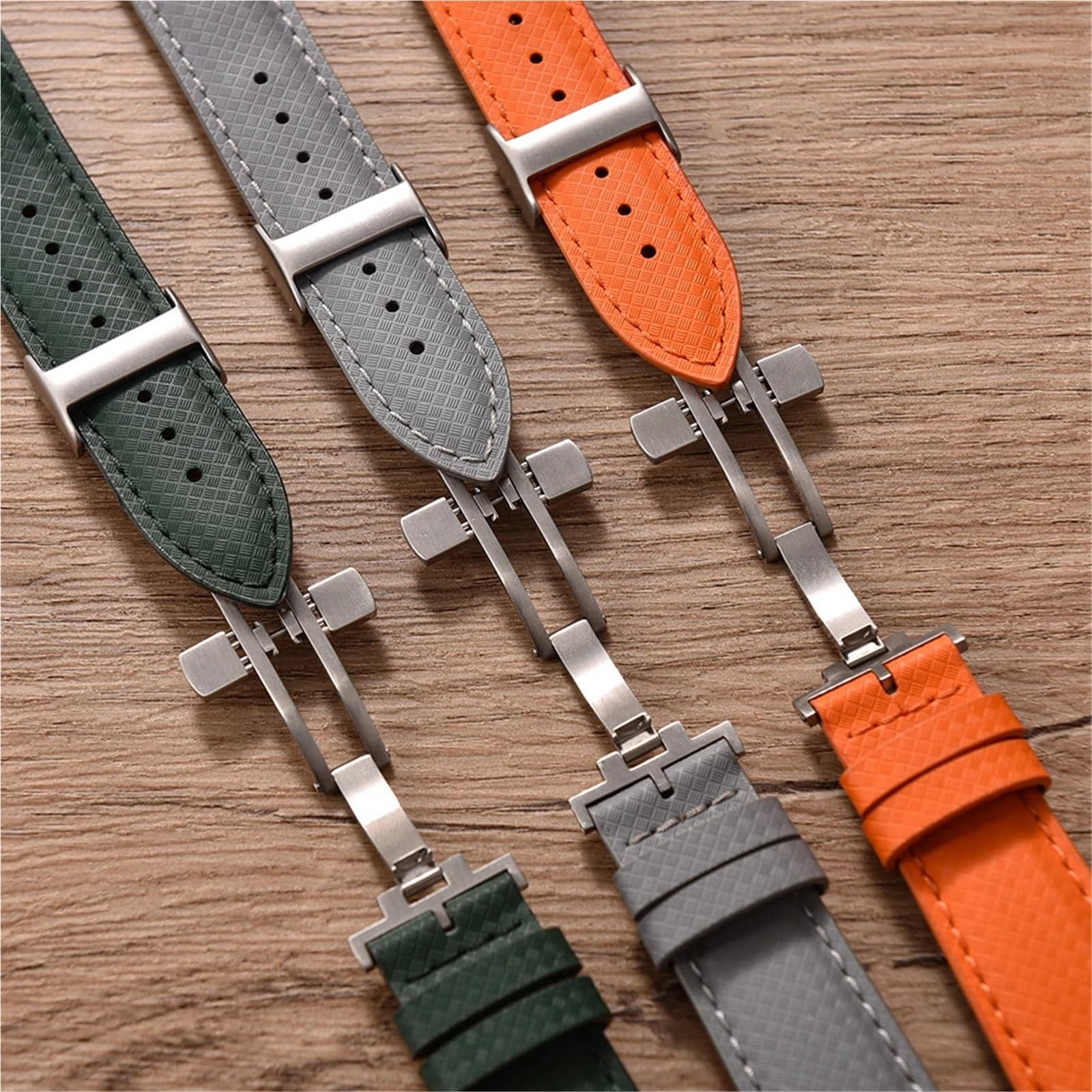 Generico Bracelet en toile pour voiles composite - Couches de cuir avec boucle, 18-22 mm