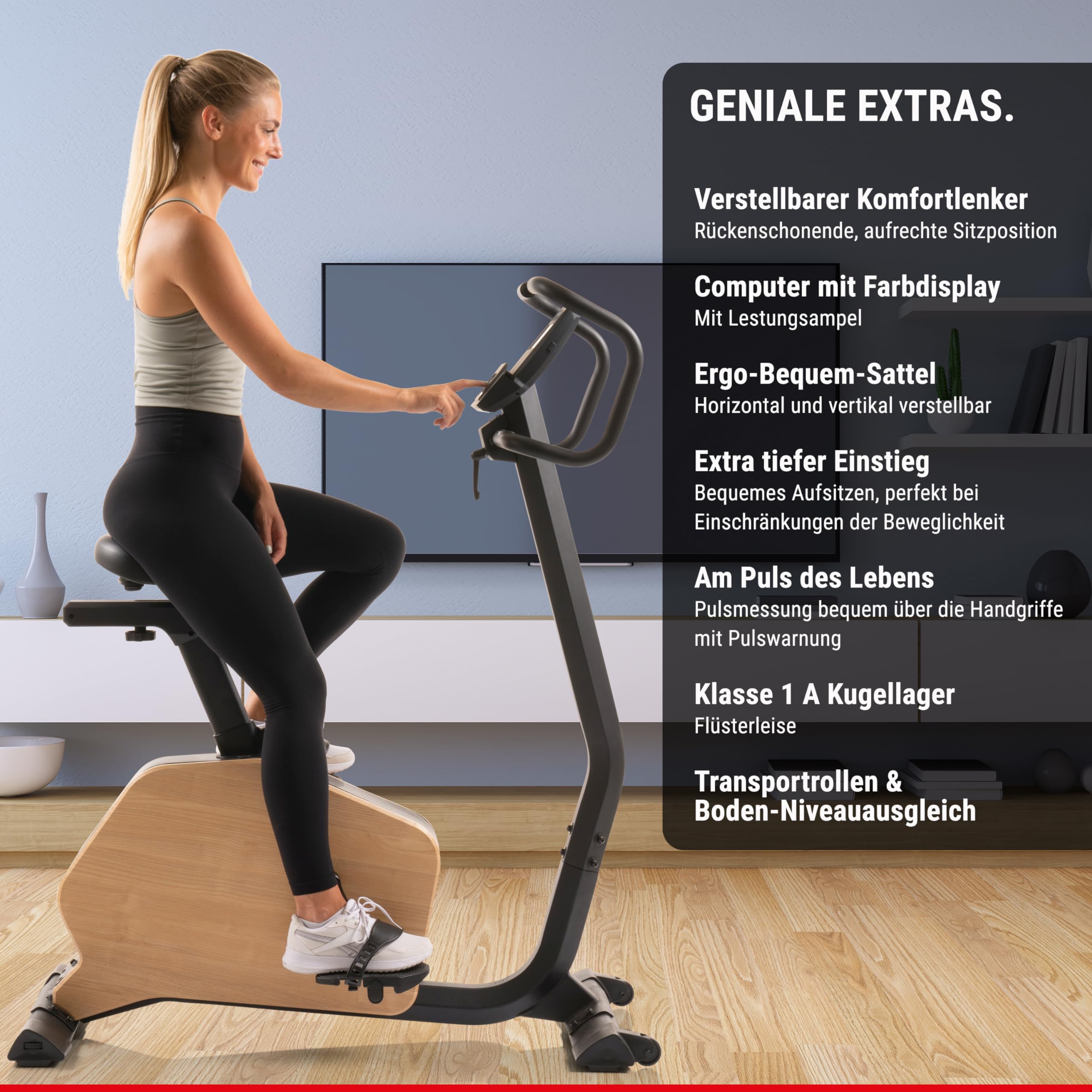 HAMMER Ergometer CardioPace 5.0 NorsK, 24 Programme, Bluetooth, 8 kg Schwungmasse, Kinomap & Zwift