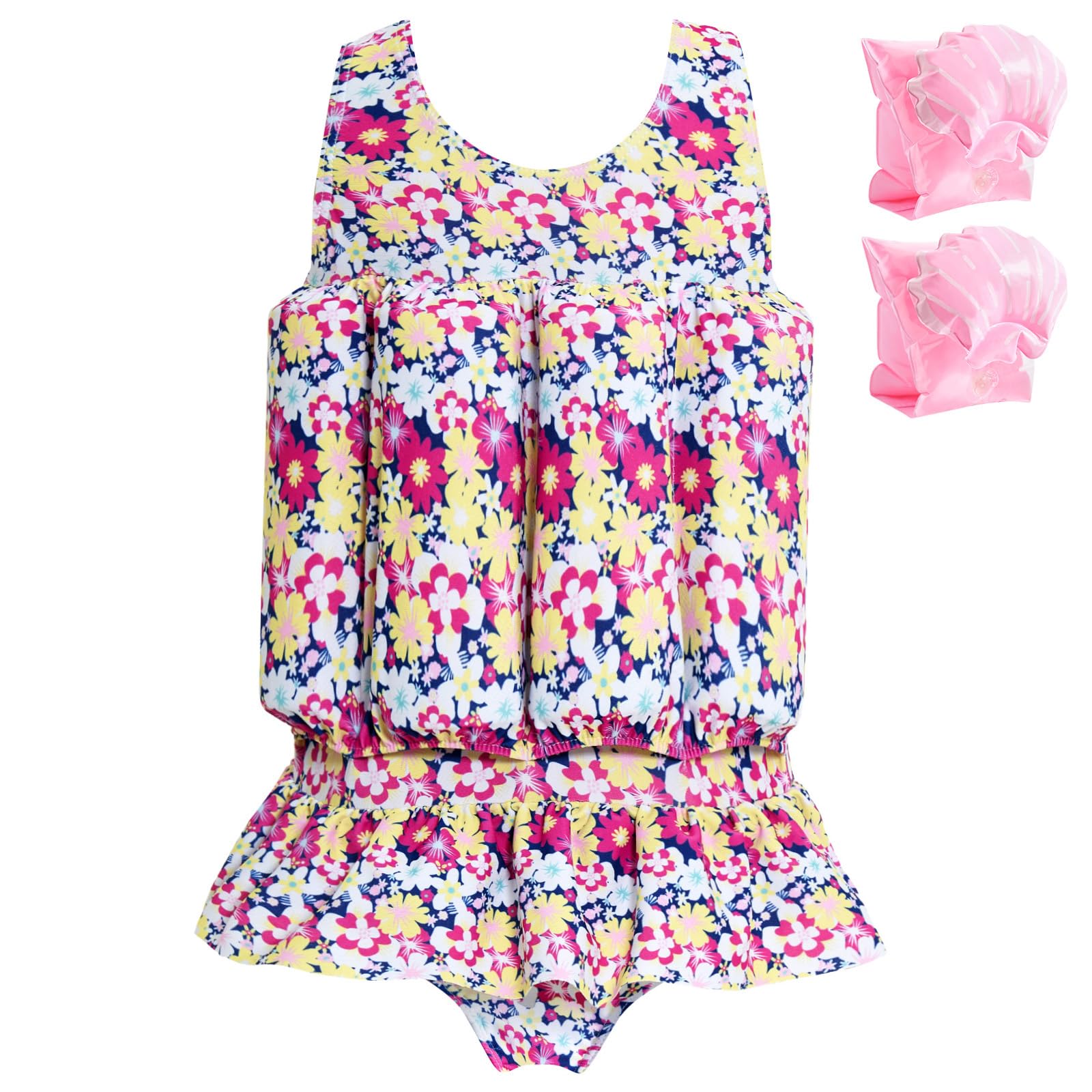 Baby Girls Swimsuit with Floatation (One-Piece)