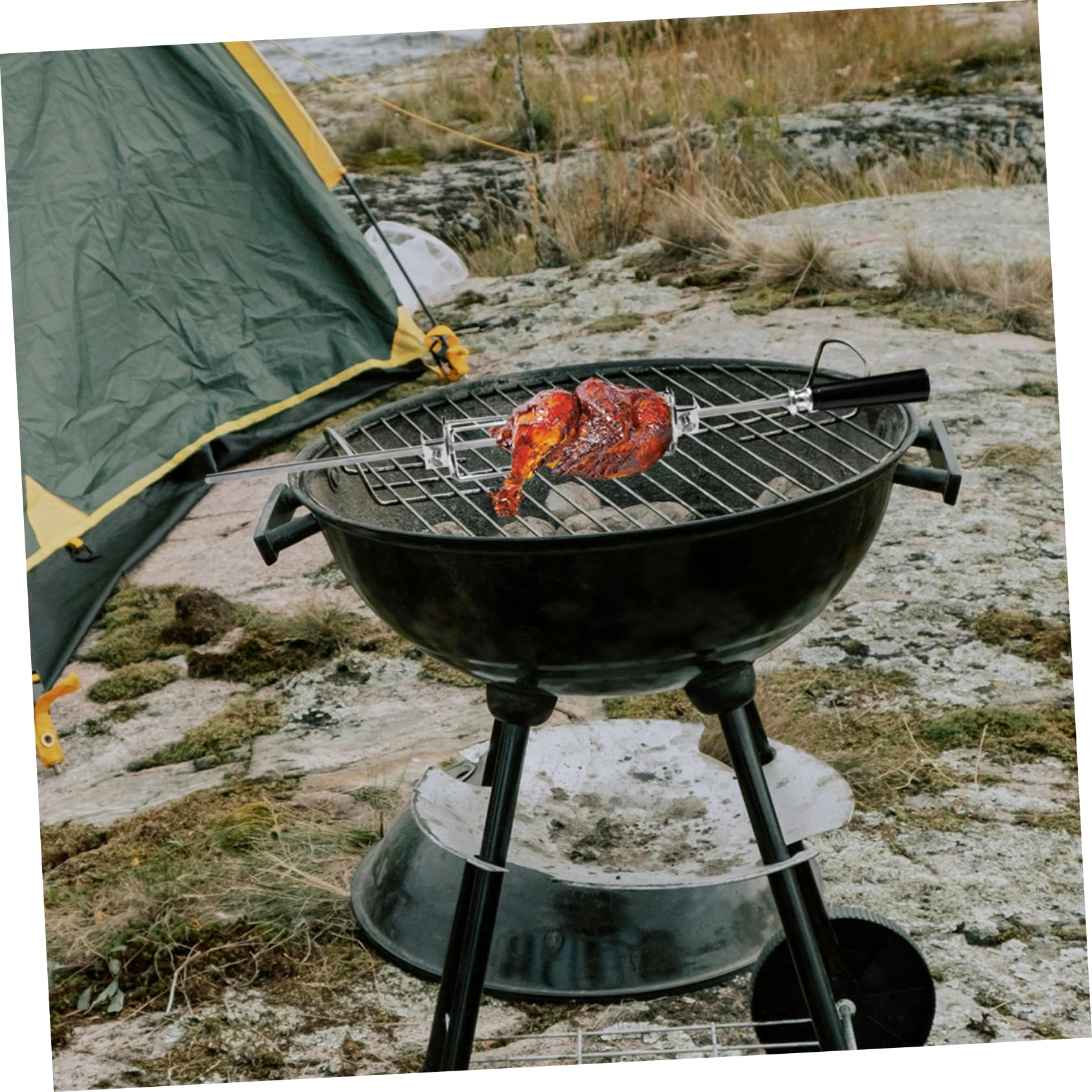 ibasenice 3 Set Forchette Rotanti Inossidabile Per Bbq Per Arrosto E Carne Accessorio Per Friggitrice Ad Aria 2 Pezzi * 3