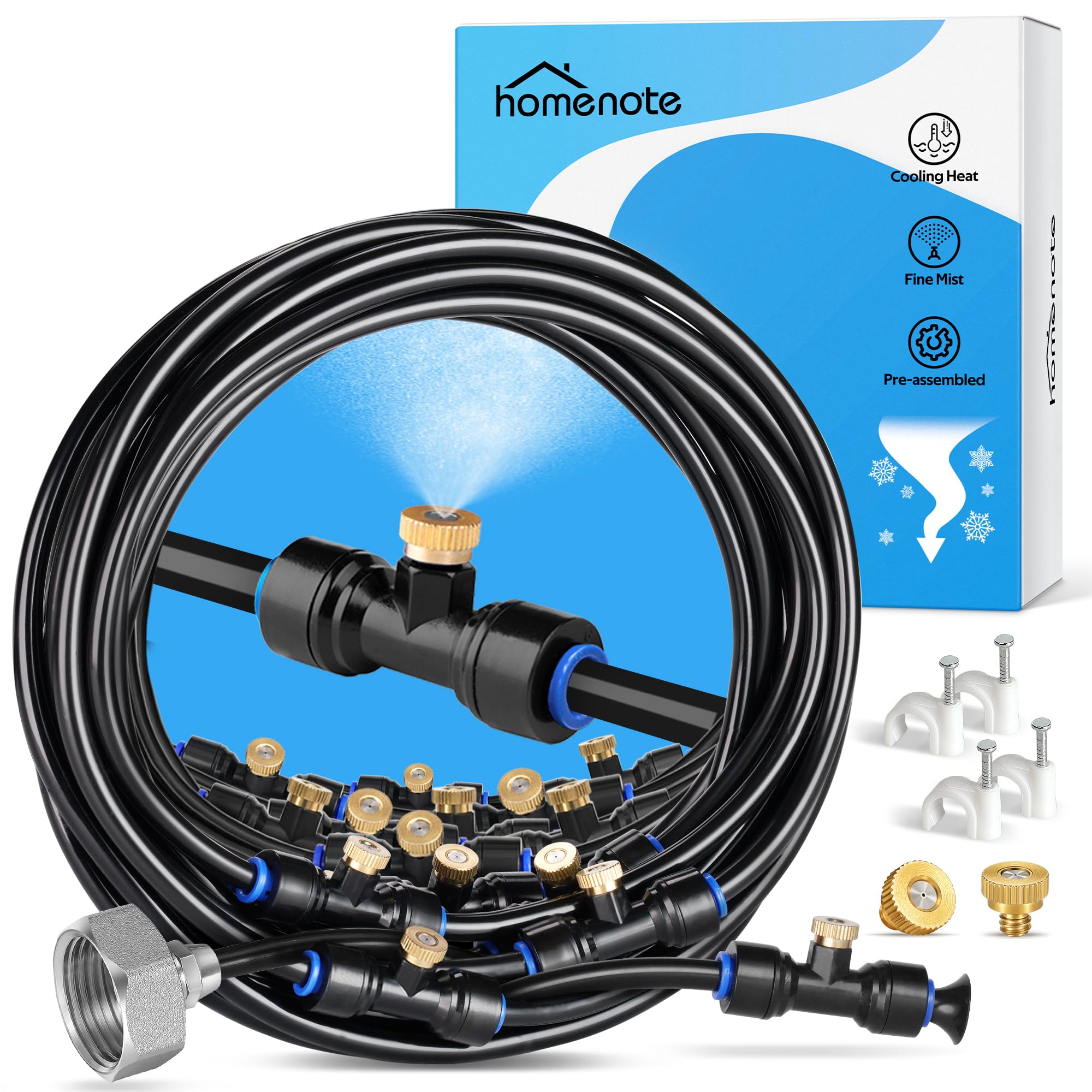 Homenote Misting System - 26FT Cooling Kit -11 Homenote Misting System - 26FT Cooling Kit -11