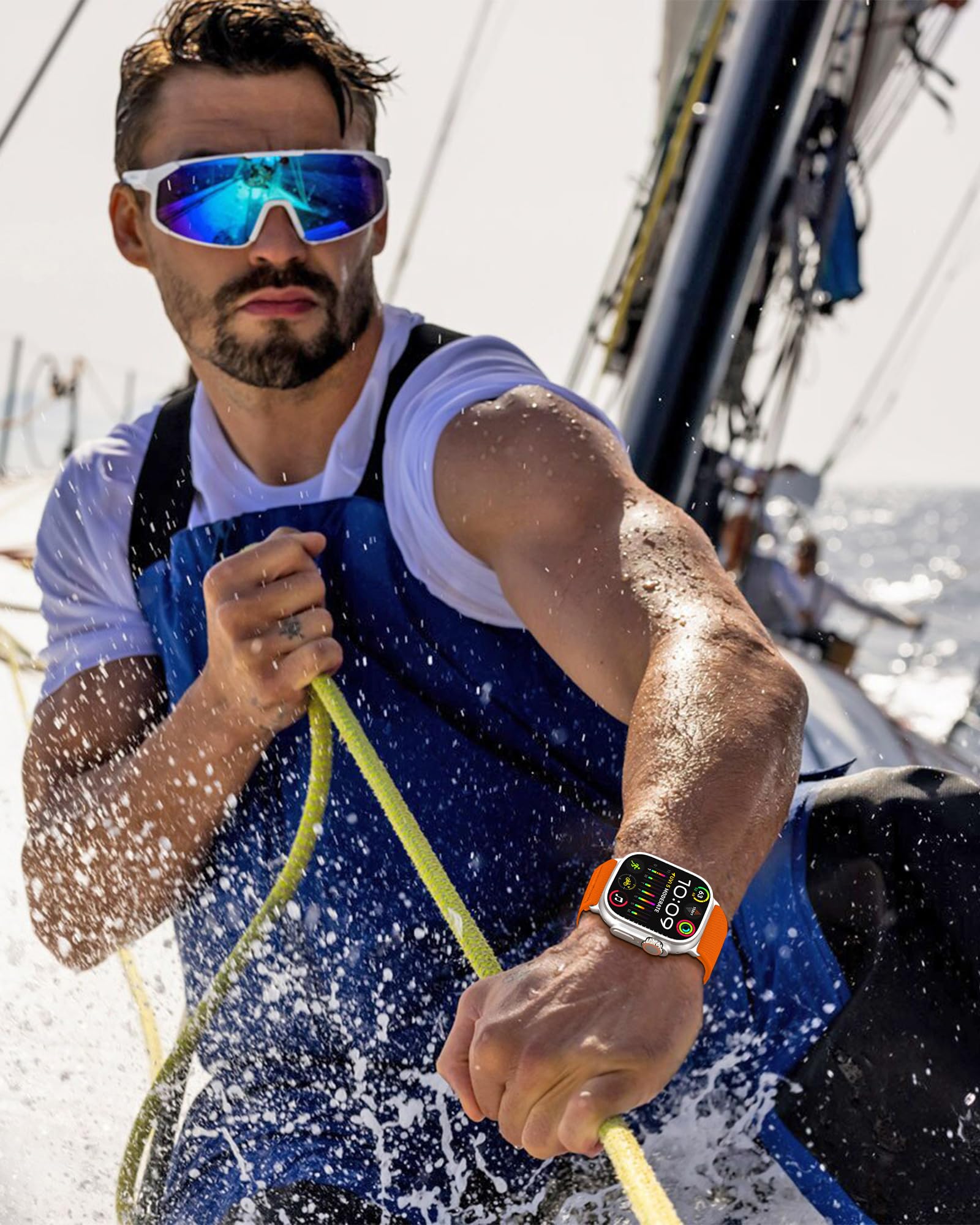 Higgs Nylon Cinturini Compatibile con Cinturino Apple Watch 44mm 46mm 45mm 42mm Ultra/Ultra 2 49mm Uomo,Cinturino Regolabile Nylon Elastico Sport Cinturino per iWatch Series 10 9 SE/2 8 7 6 5 4 3 2 1