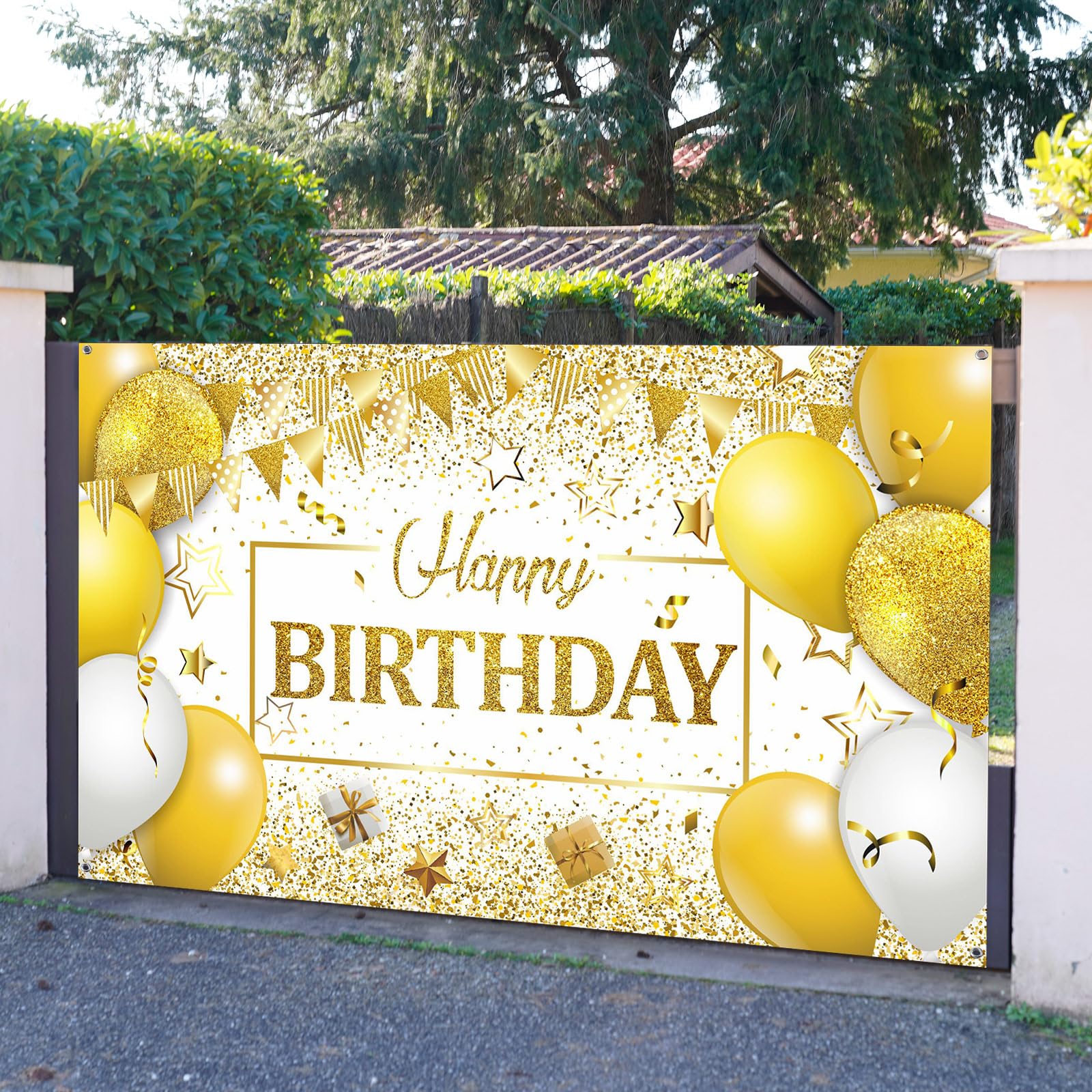 Tatuo Happy Birthday Decorations Backdrop Banner - View #8