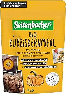 Seitenbacher Bio Kürbiskern Mehl I Vegan I Reich an Protein und Ballaststoffen I Glutenfrei I Lactosefrei I Omega Fettsäuren I (1x330 g)