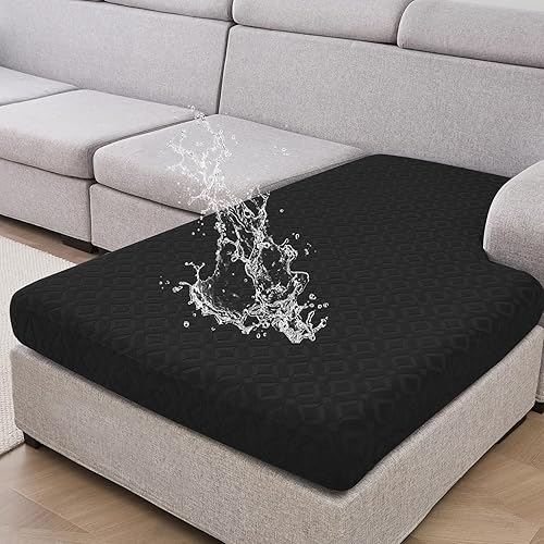 Miniatura 31 de Genina Fundas de cojín para sofá impermeables, fundas elásticas para sofá modular, funda de cojín lavable, antideslizante, con parte inferior Gris