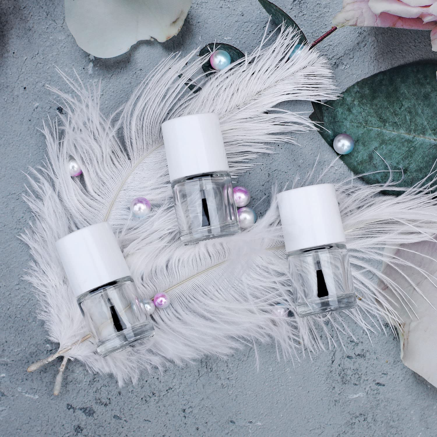 Lot De 6 Flacons De Vernis à Ongles Vides De 20 Ml Avec Pinceau - En