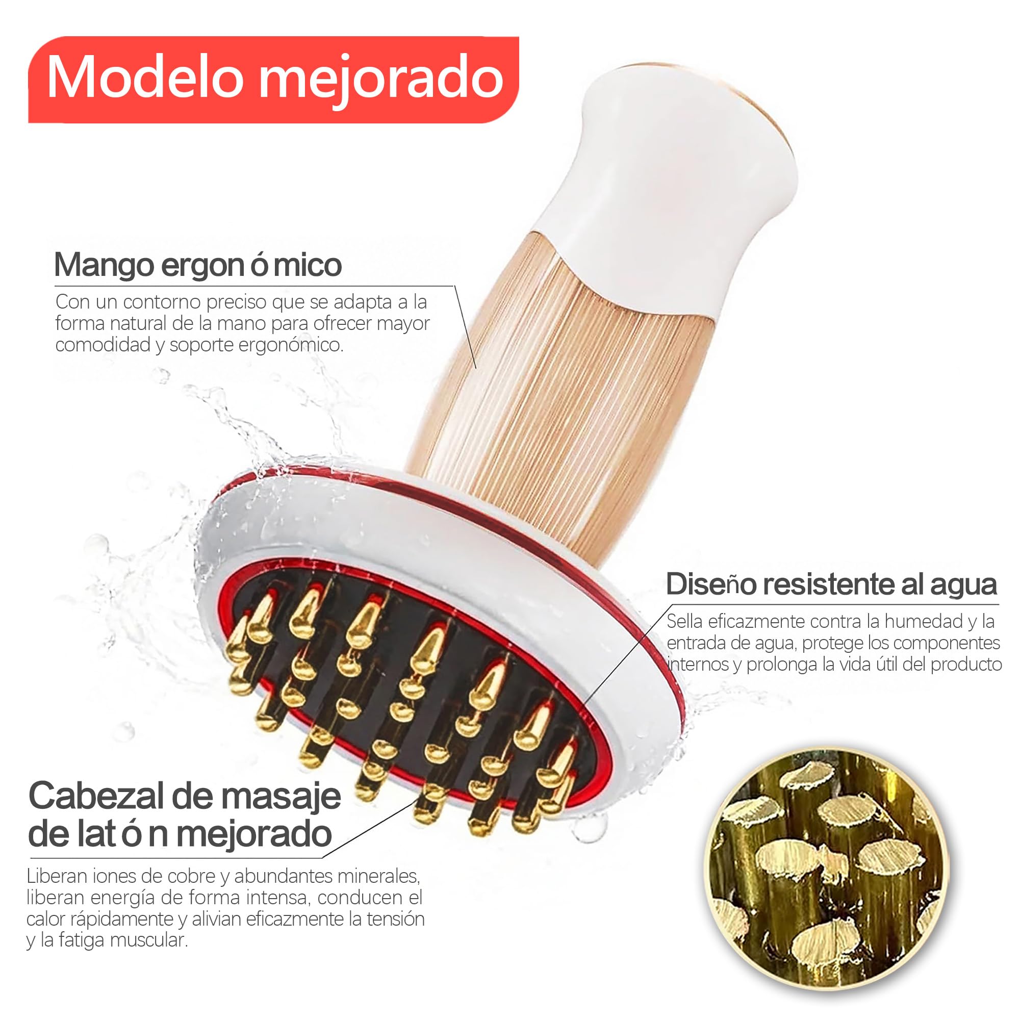 Masajeador Anticelulítico Masajeador de Drenaje Linfático Eléctrico Unisex para Cintura, Vientre, Brazos, Glúteos y Piernas, Dispositivo de Vibración de EMS de Calorcon 45 Niveles luz Roja