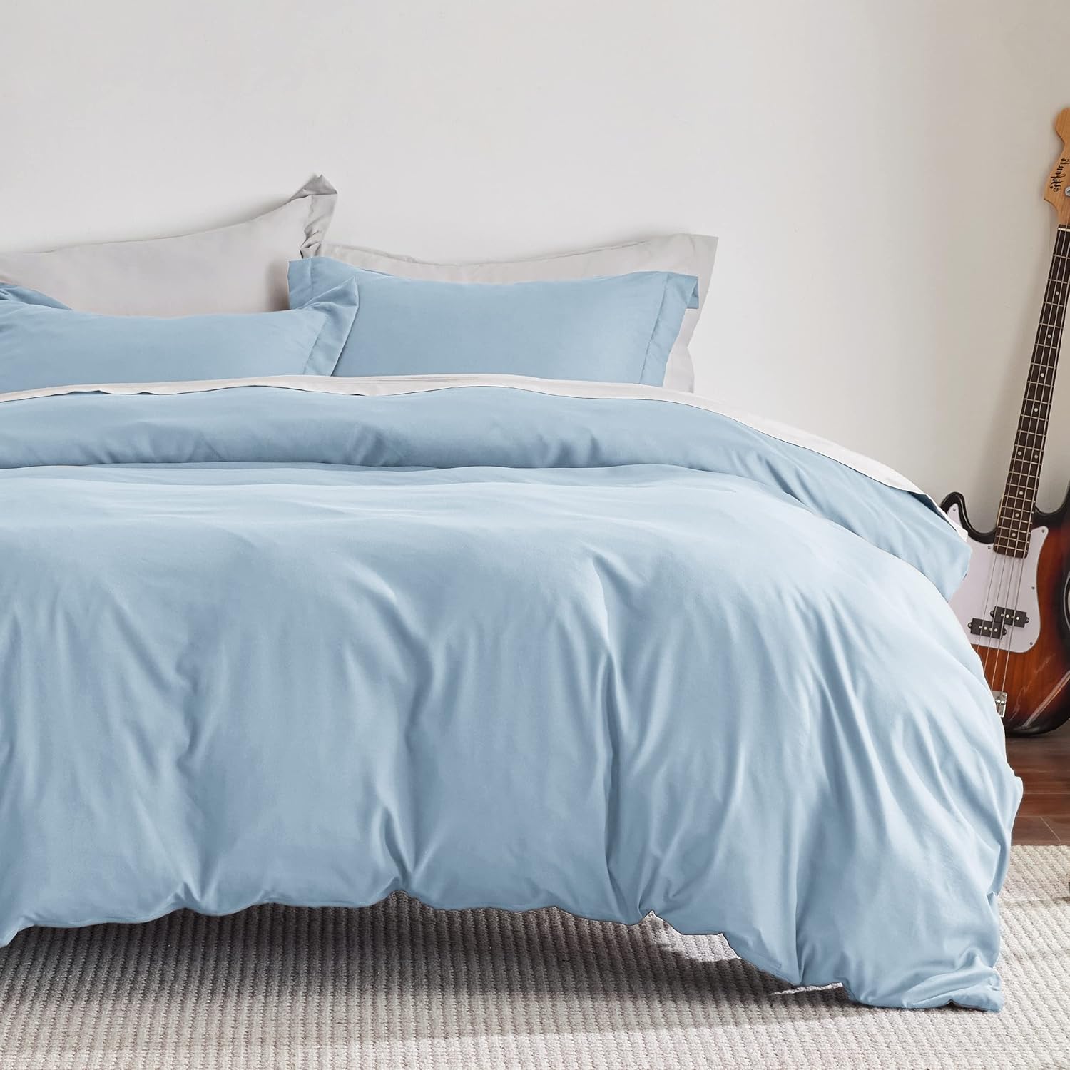 Bedsure Twin/Twin XL Duvet Cover Kids - Soft Double Brushed Duvet Cover Twin, 2 pcs, includes 1 Winter Sky Kids' Duvet Cover (68"x90") with Zipper Closure & 1 Pillow Sham, NO Comforter Twin/Twin XL (68" x 90") 06 - Winter Sky