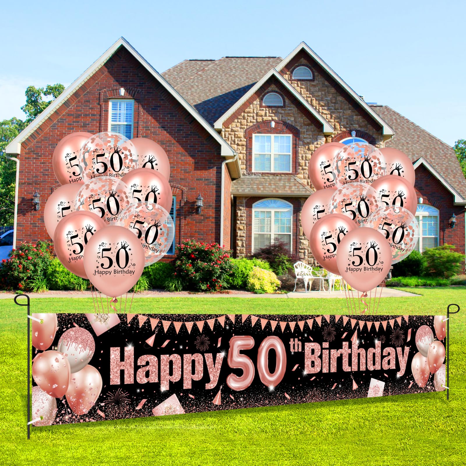 Decoración Cumpleaños 50 Años - Guante De Espuma Negro Y Rosa Dorado, Divertido, Para Fiestas Y Regalo