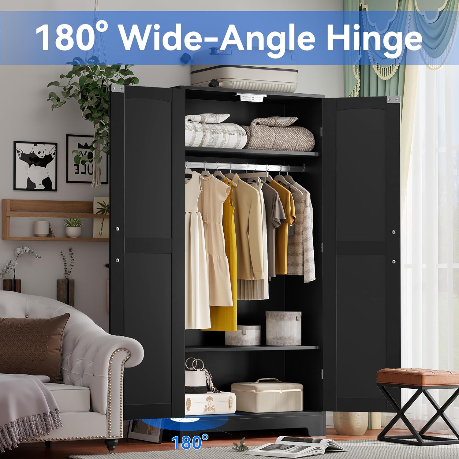 wardrobe cabinet with door and shelves wooden armoire wardrobe closet