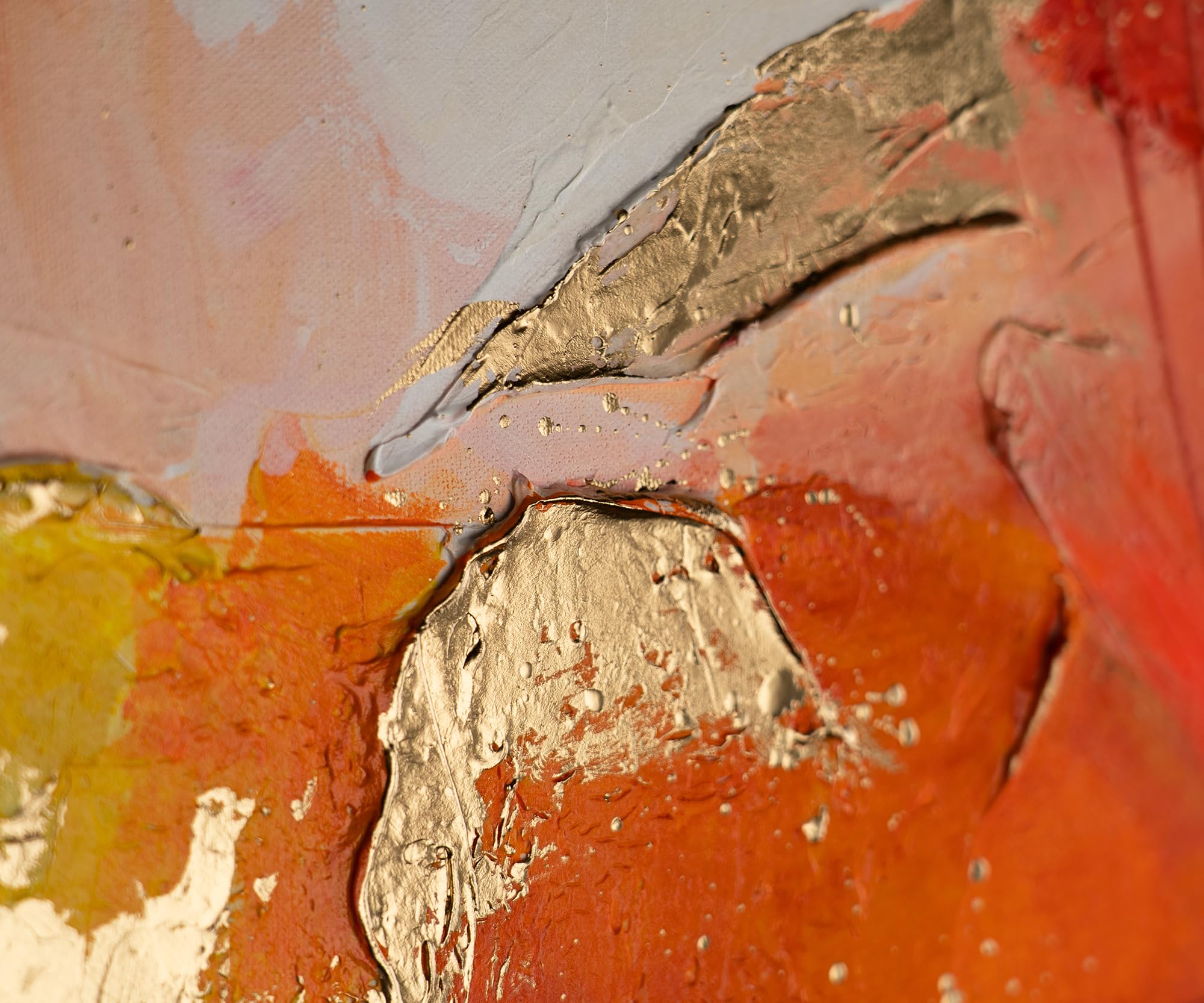 YS-Art Acrylbild Orangene Abstraktion handgemalt abstraktes Motiv Bild