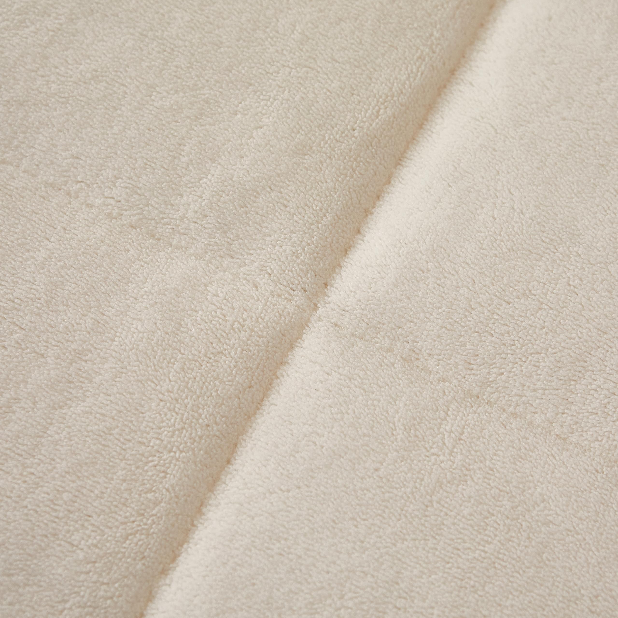 Fanny & Céline Couverture Lux 650 GSM Sherpa+Flanelle Réversible 240x260cm Double Face rembourrée Super Chaude et Douce DBPV-018 Blanc Naturel