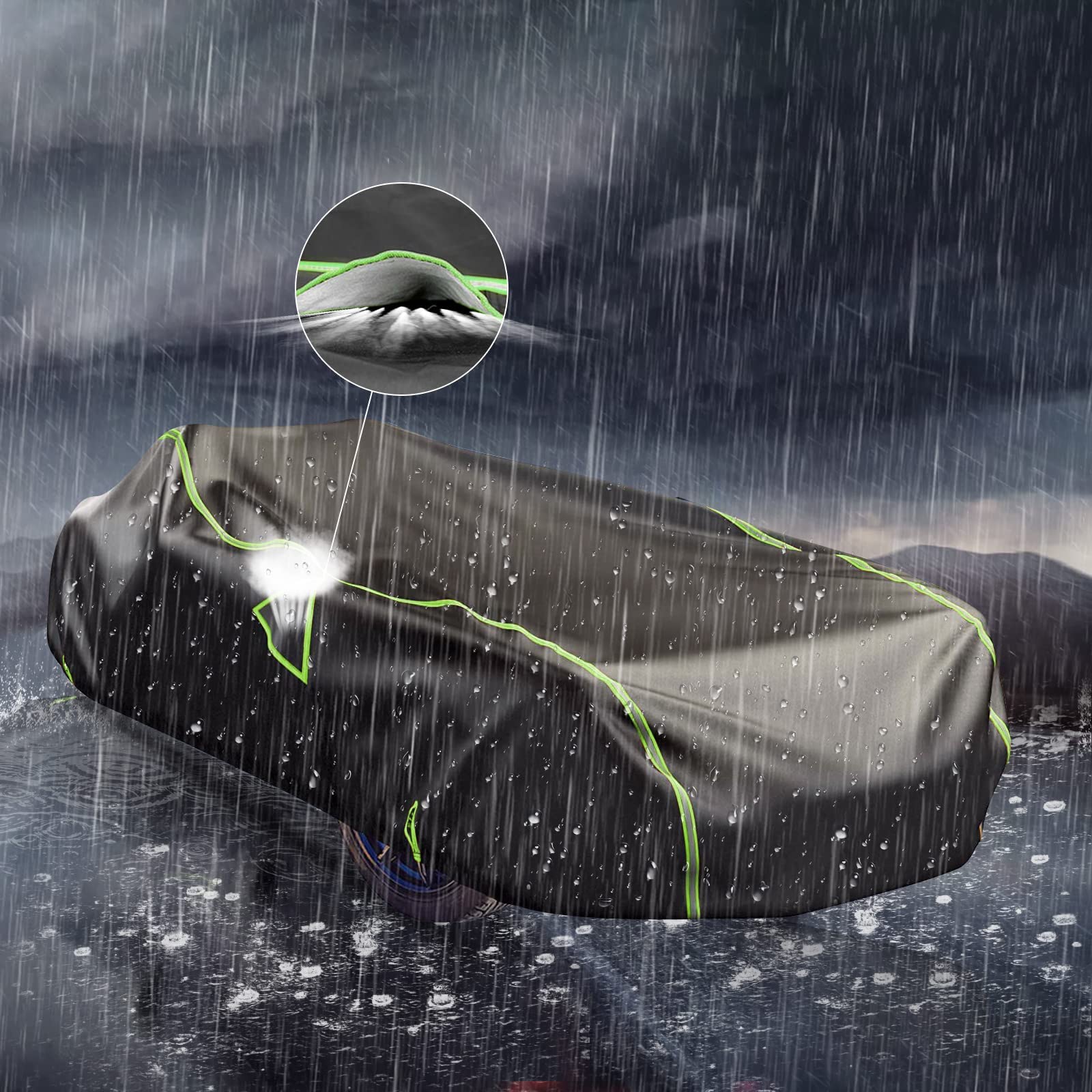 for Polaris Slingshot S SL SLR R Signature LE Full Cover, 600D Oxford Outdoor Car Covers Windproof Heavy Duty All Weather with Reflective Strips and Air Vents