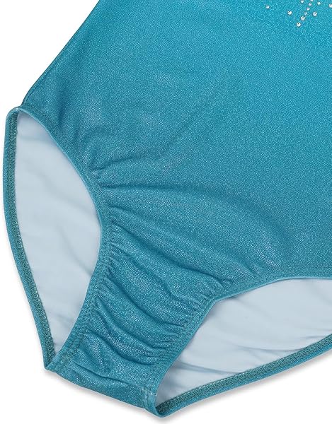 Gogokids, Completo da ginnastica bambina composto da tre pezzi, body senza maniche, pantaloncini e fascia per capelli, tuta danza classica scintillante, con design a colori sfumati, dai 3 ai 12 anni - 4