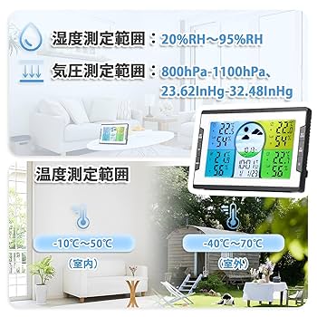 Amazon.co.jp: Moongiantgo ウェザーステーション コードレス温
