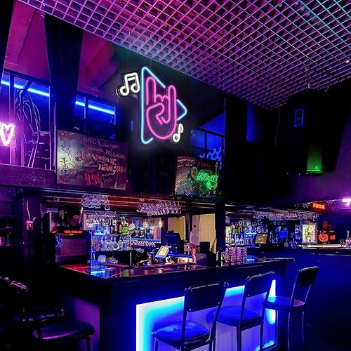 Miniatura 5 de FITNATE Letrero de luz LED de música ajustable con luz LED para dormitorio, estudio de música, sala de juegos, club, bar, decoración de fiesta
