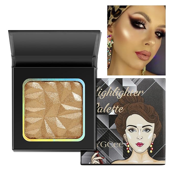 Highlighter Shimmer Makeup Palette,Shimmering Glitter Shiny