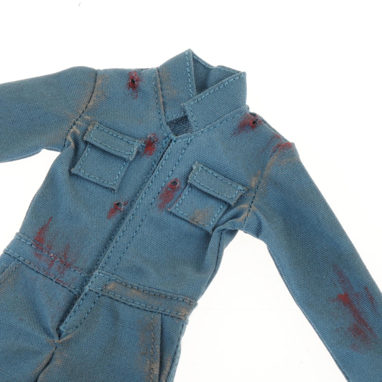 Colcolo Actionfigur Kleidung Set Männerfigur Puppenkleidung Jumpsuit Outfits Stoff Handgenäht Einfach Anzuziehen für DIY Projekte Sammelleidenschaft, Blau Grün
