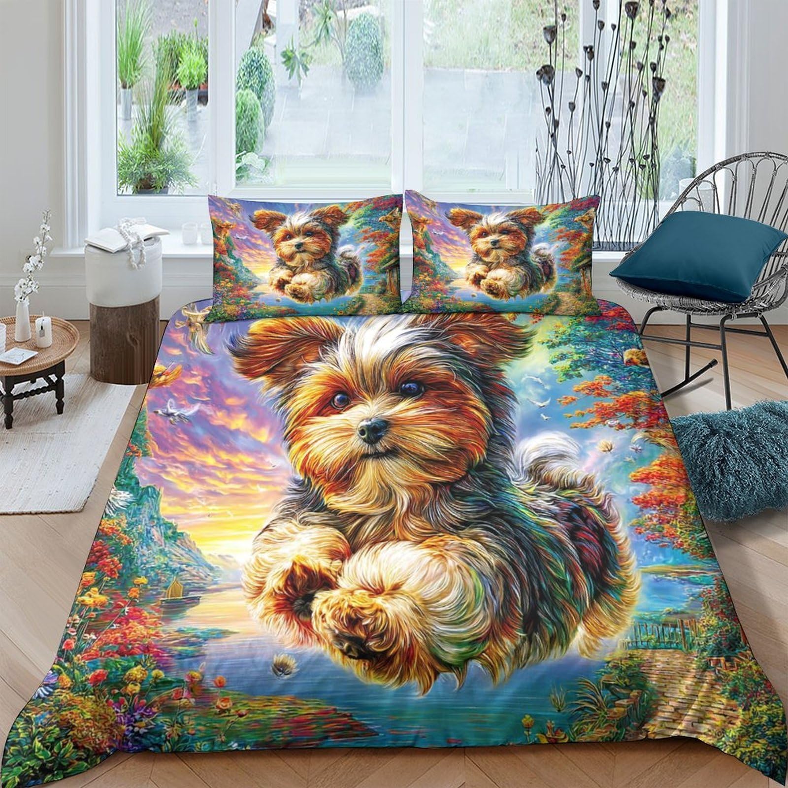 Housse de couette Shih Tzu hypoallergénique et confortable 260x220