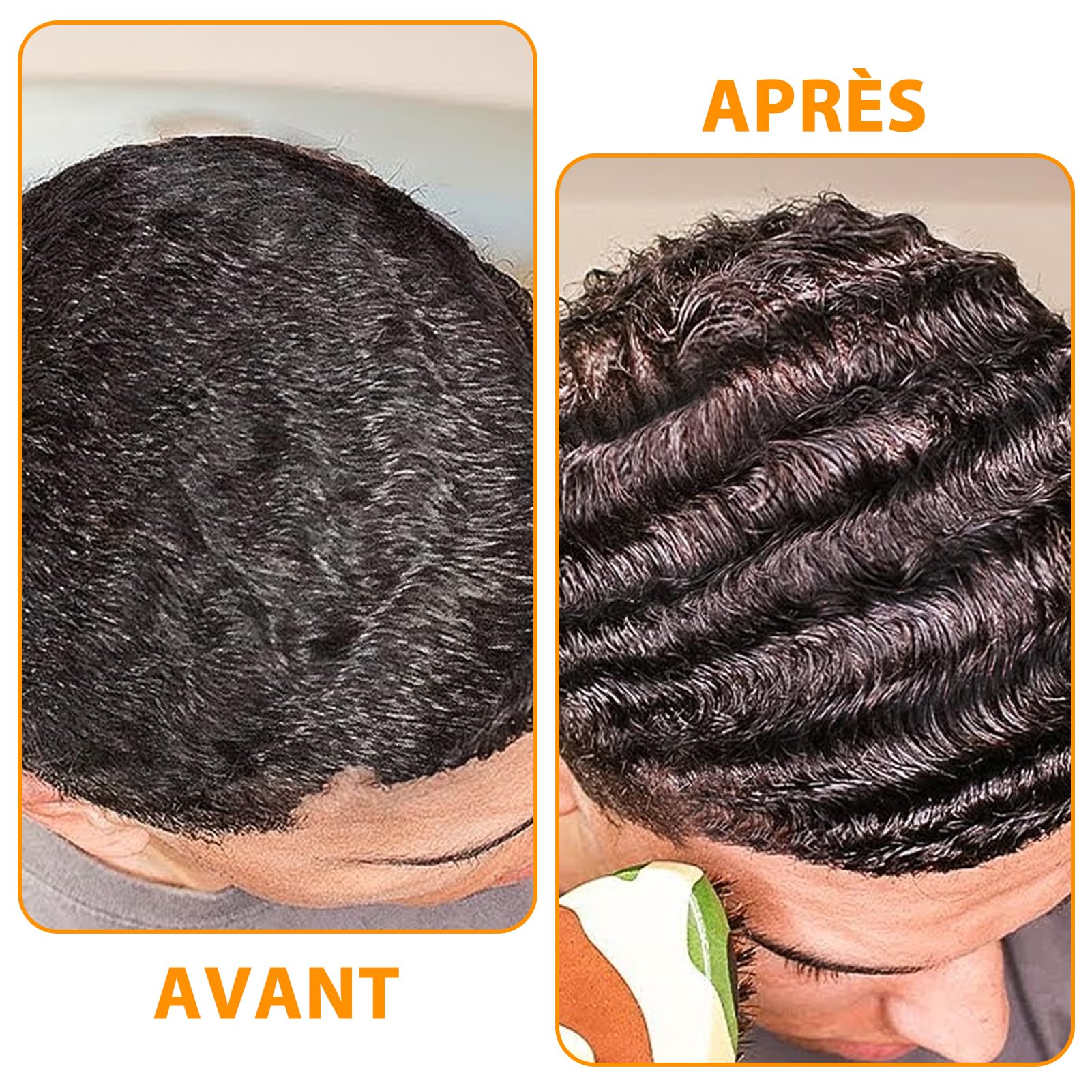 Pommade Wave pour hommes Strong Hold Easy Wash 360 Wave Training Hair Cream, Waves Grease pour hommes favorise les ondulations superposées, l'hydratation et la brillance soyeuse