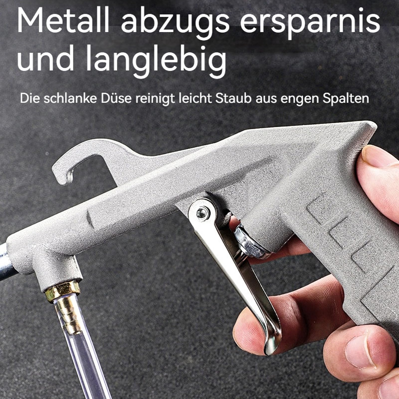 Hochleistungs Druckluftpistole, Druckluft Ausblaspistole Für 1/4" Bsp Schnellkupplung, Druckluft Reinigungspistole Mit Schlauch, Perfekt Für Autoreparaturen, Werkstattreinigungen (Winkel)