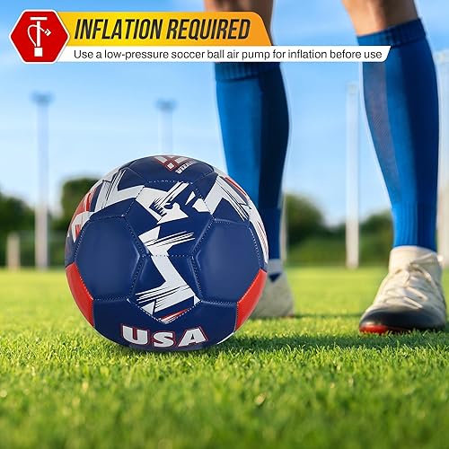 Miniatura 37 de Vizari Balón de fútbol del equipo nacional, fútbol de piel sintética duradera para adultos, niños y jóvenes, cosido a máquina con diseño de 30