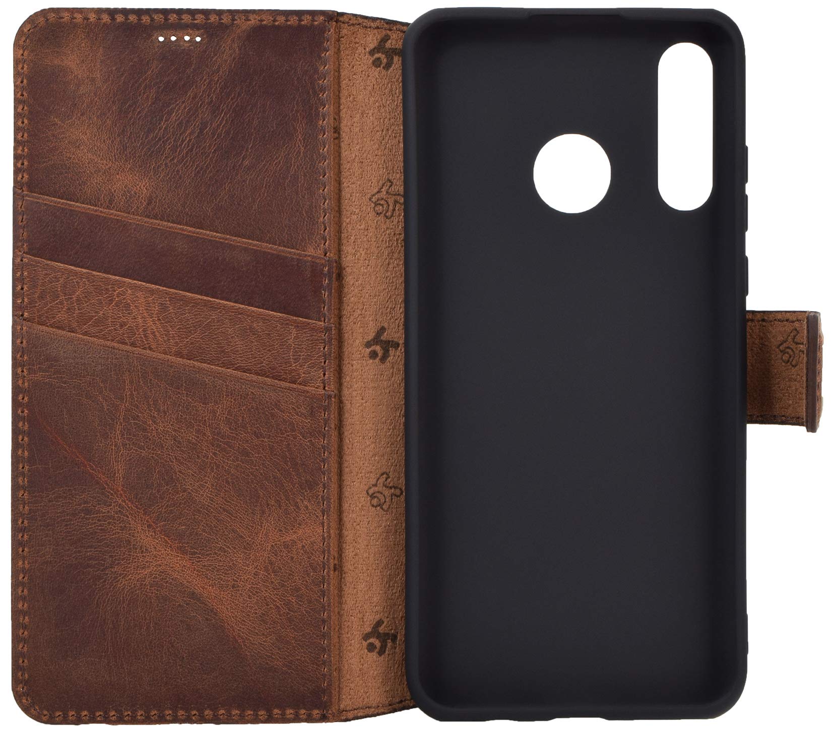 Suncase Book-Style Handytasche Für Huawei P30 PRO – Echte Lederhülle Mit Standfunktion, Kartenfach, Bruchfeste Innenschale