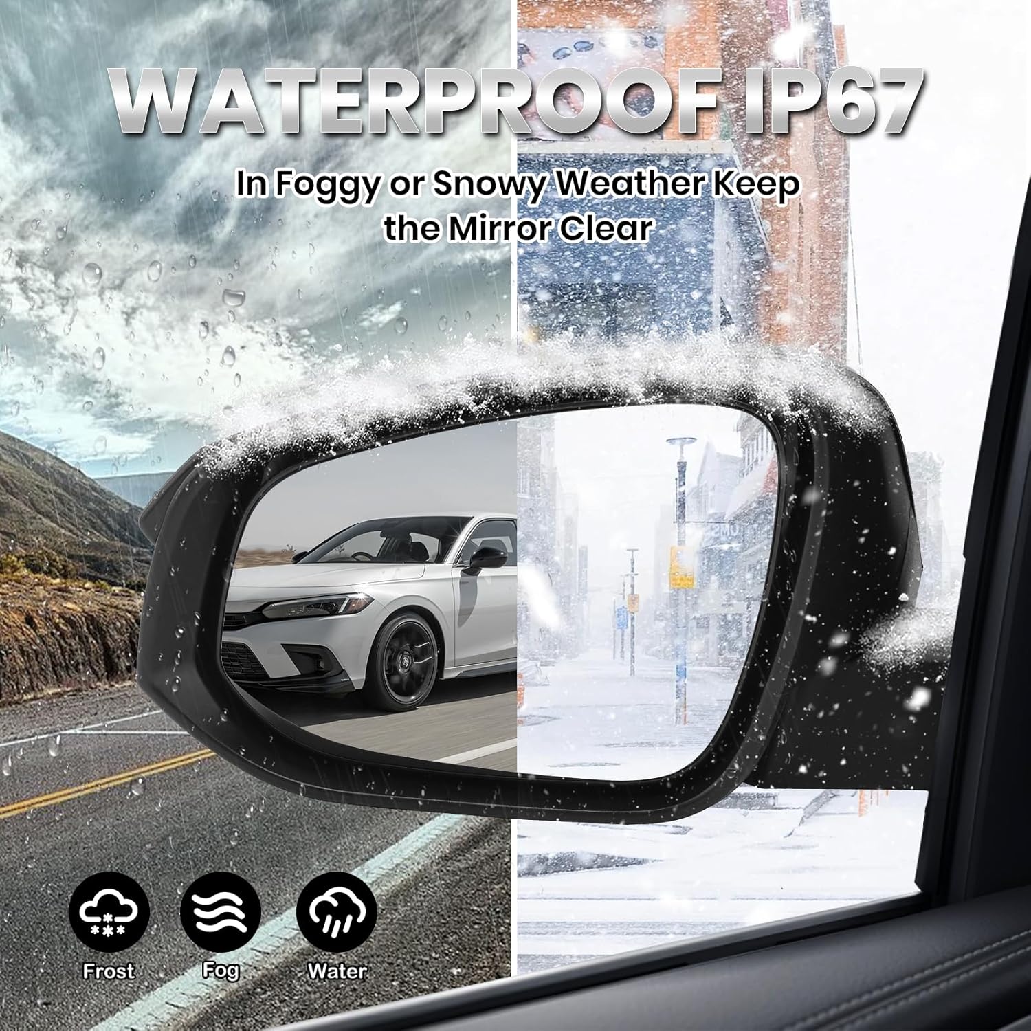 Left Driver Side Mirror Compatible with Toyota RAV4 2013 2014 2015 Power Manual Folding Non-Heated Door Mirrors (3 Pins)