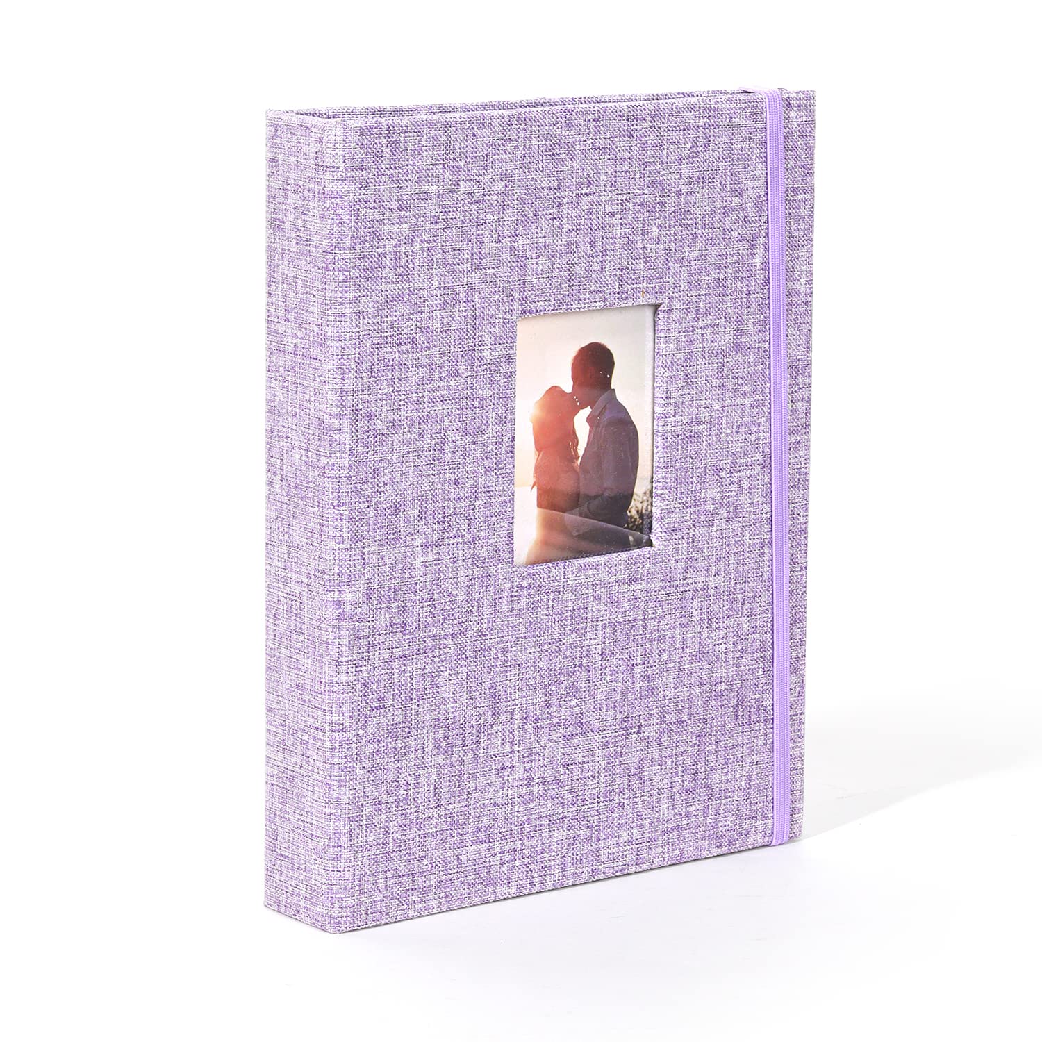 Photo Albums, 208 Pockets Linen Cover Mini Album Compatible with Fujifilm Mini 7s 8 8+ 9 25 26 50s 70 90 Film, PIC-300 Z2300 Film Instant Camera, Purple