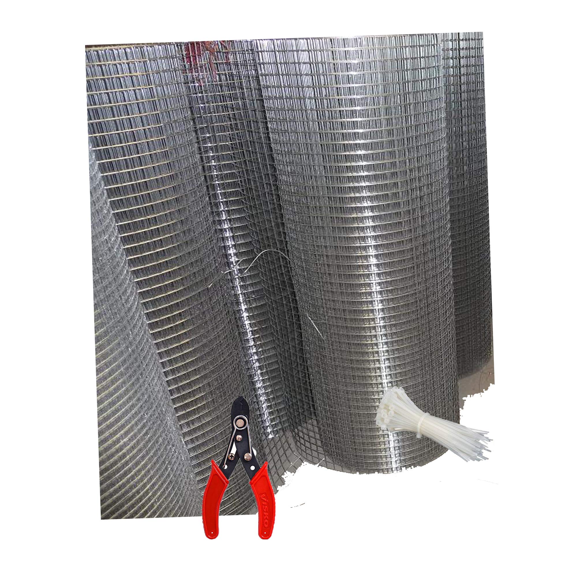 Sai Balaji Iron Net Uv Stabilized Welding Wire With 18 Gauge Anti Bird Garden Fencing - 3Feet/10Feet With 1 Cutter, 100 Pvc Wire Tags, Silver (B07XTS6718) Amazon Price History, Amazon Price Tracker