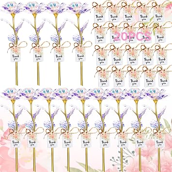 ASTRYAS 20Pcs Artificial Colorful Galaxy Roses Flowers, Party Favors Gift