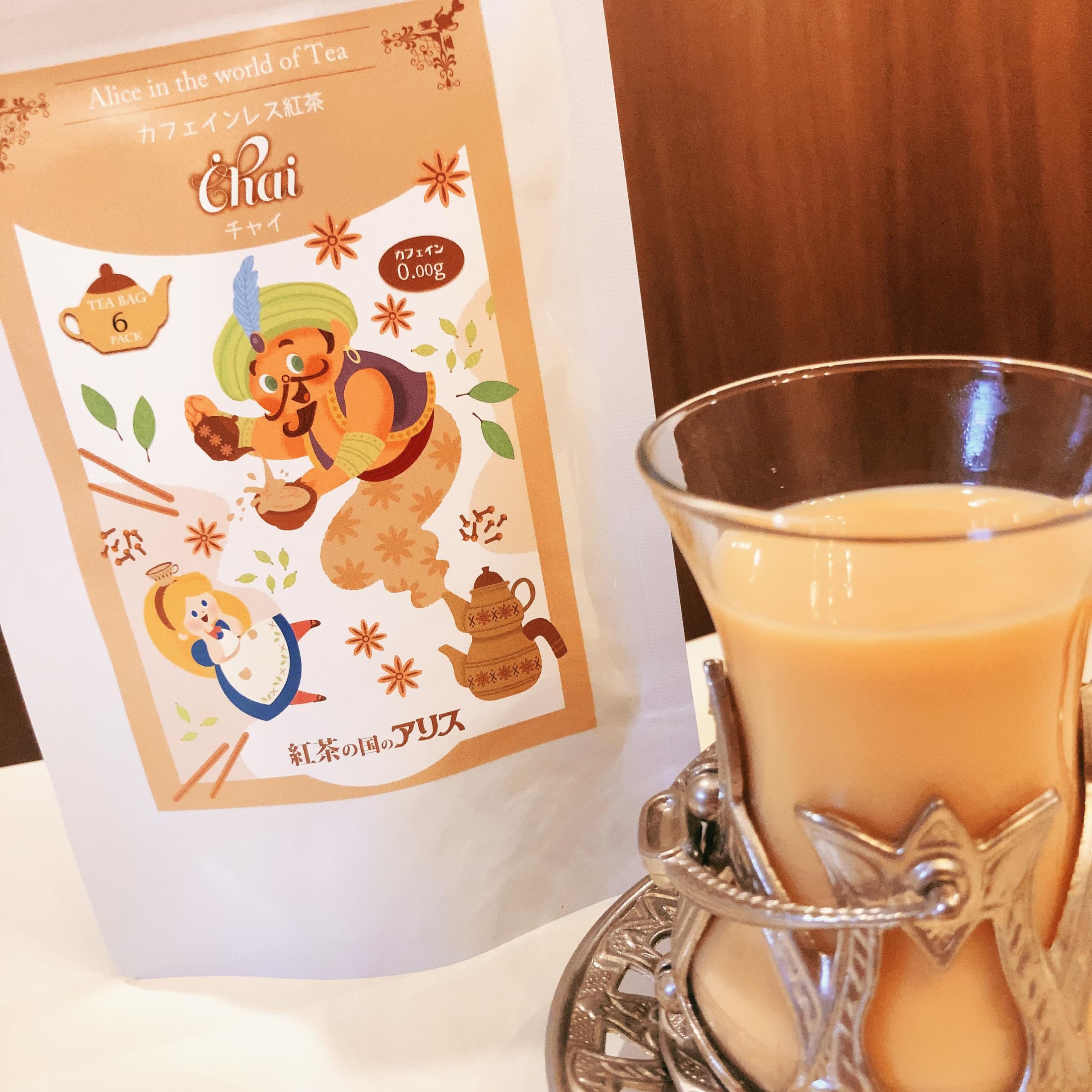 Amazon.co.jp: カフェインレス 紅茶 チャイ (ティーバッグ 6包入)4