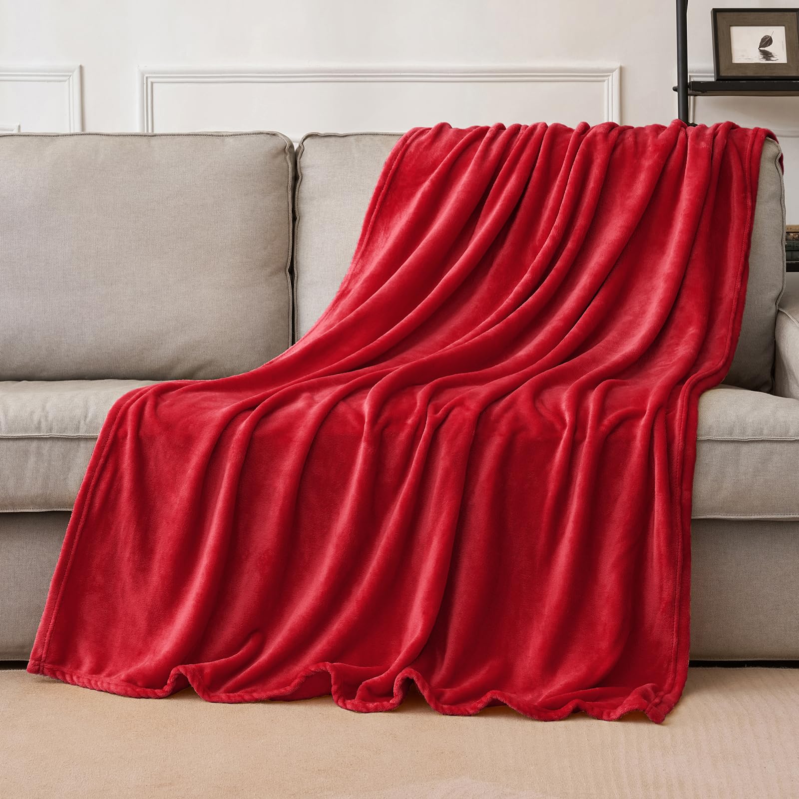 Coperta In Pile Morbida 180x200 Cm - Calda E Leggera Per Letto, Divano E Campeggio - Colore Cachi