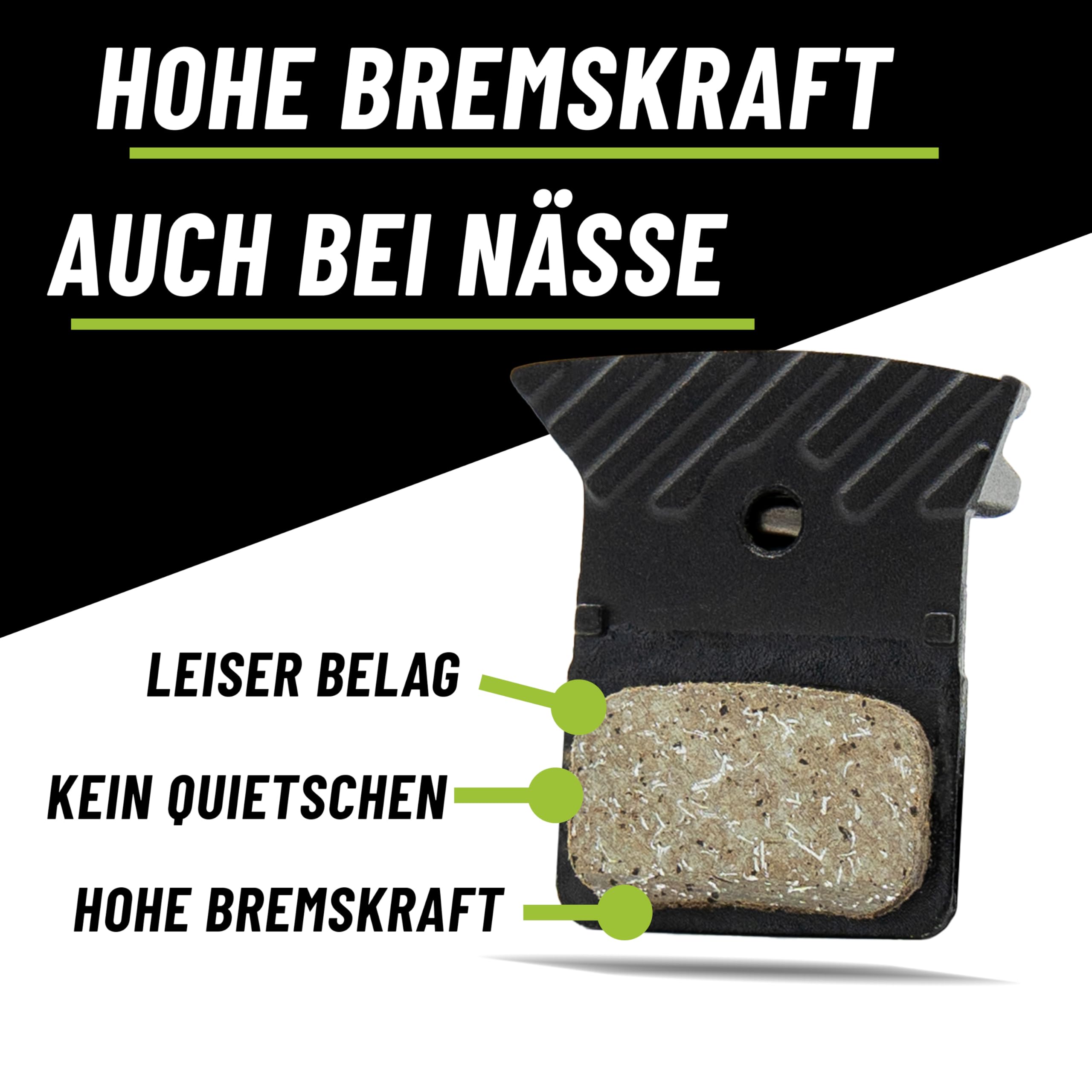 2er Set Shimano Scheibenbremsbelag L05A Resin mit Kühlrippen Nachfolger L03A mit MSZweirad Bleedblock