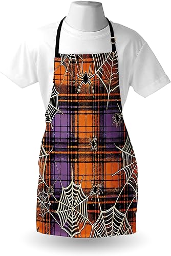 Miniatura 6 de Ambesonne Halloween Apron, Unisex Kitchen Bib with Adjustable Neck for Cooking Gardening