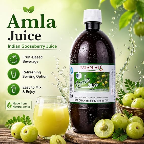 Patanjali Amla Juice, 1Liter / 33.82 fl oz