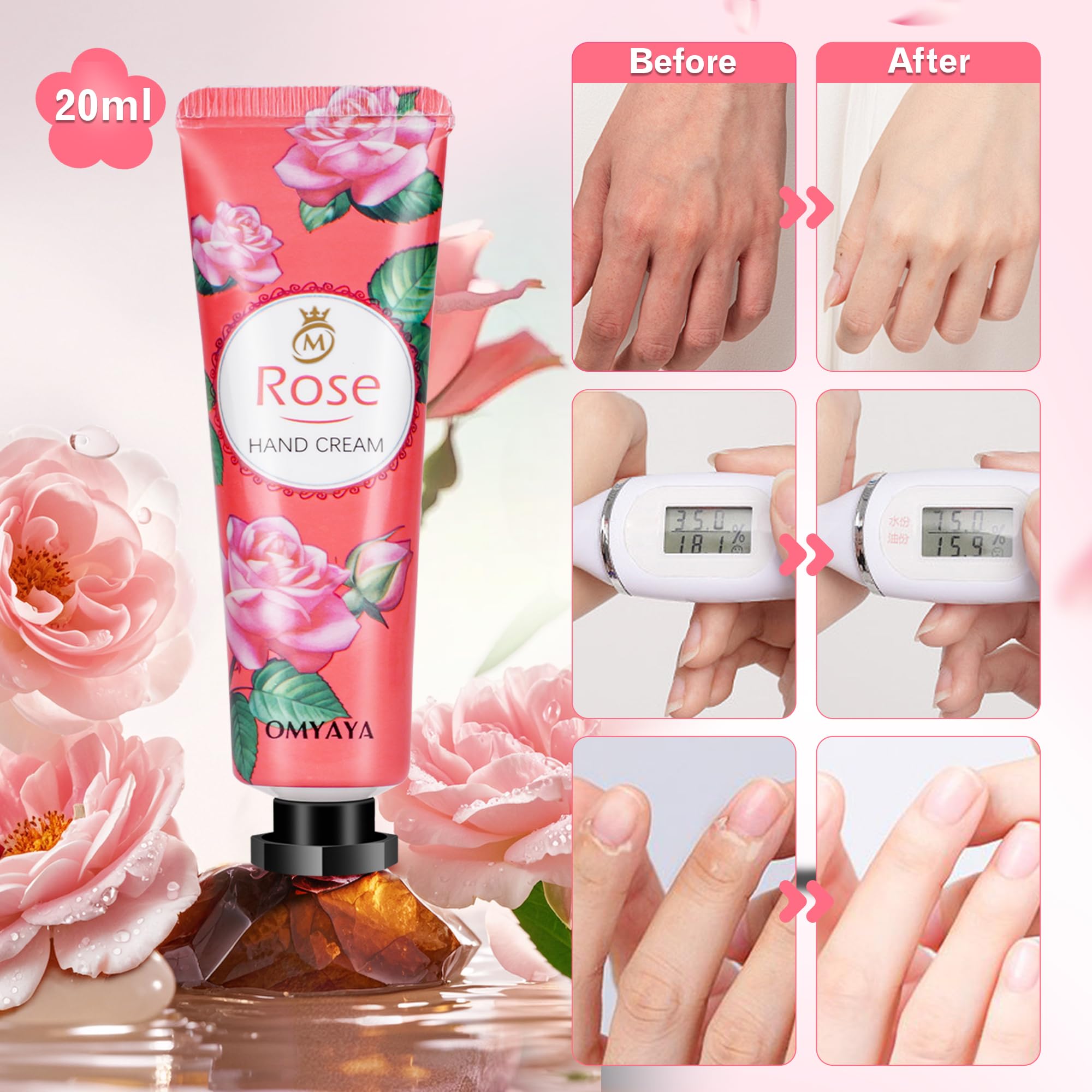 Juego de 80 cremas de manos, mini crema de manos, set de regalo para mujeres, cuidado de manos para manos muy secas y agrietadas, tamaño de viaje, crema hidratante pequeña, crema nutritiva, regalo de