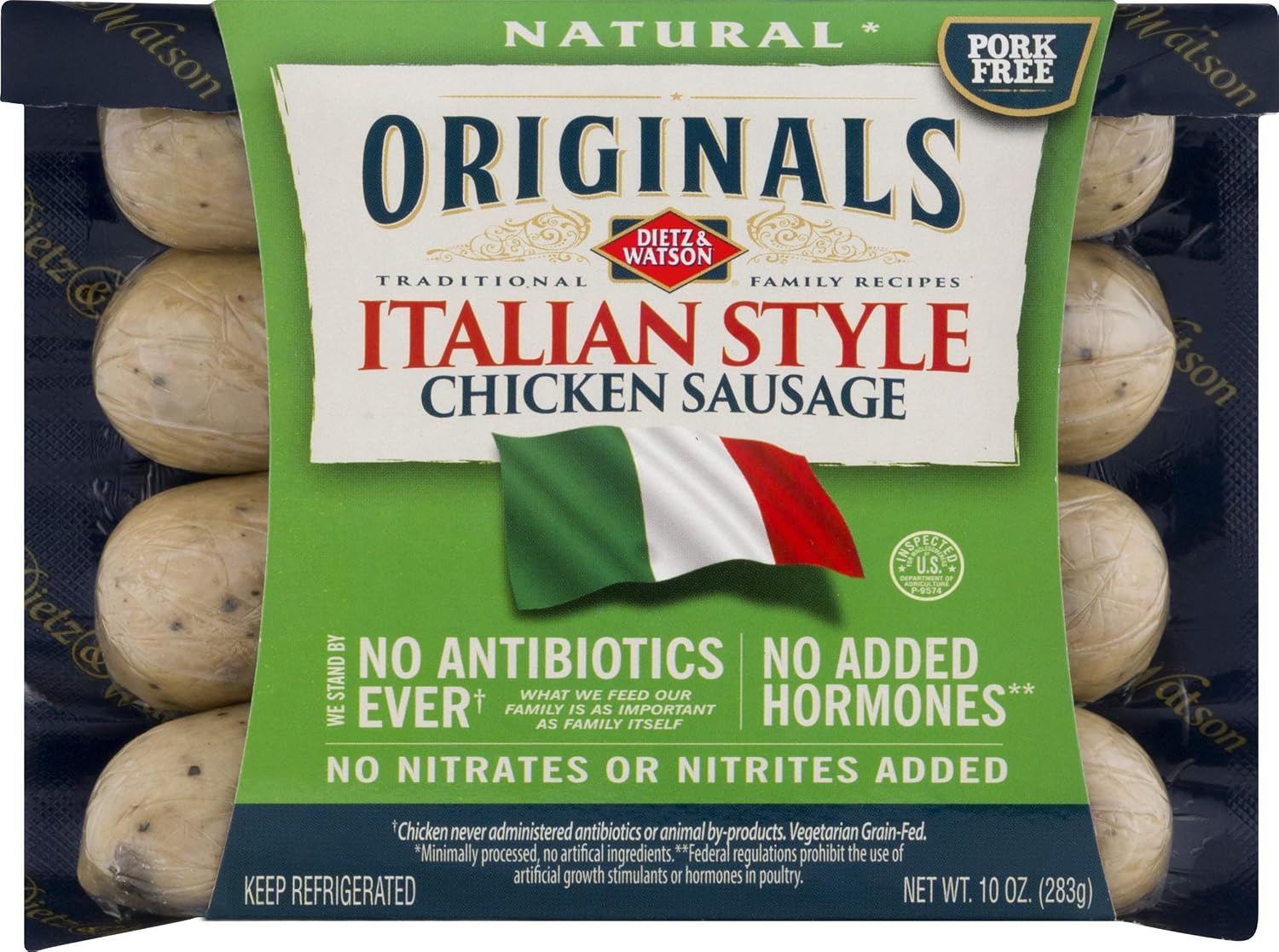 Dietz & Watson Originals No Antibiotics Ever Italian Style Chicken Sausage, 10 oz