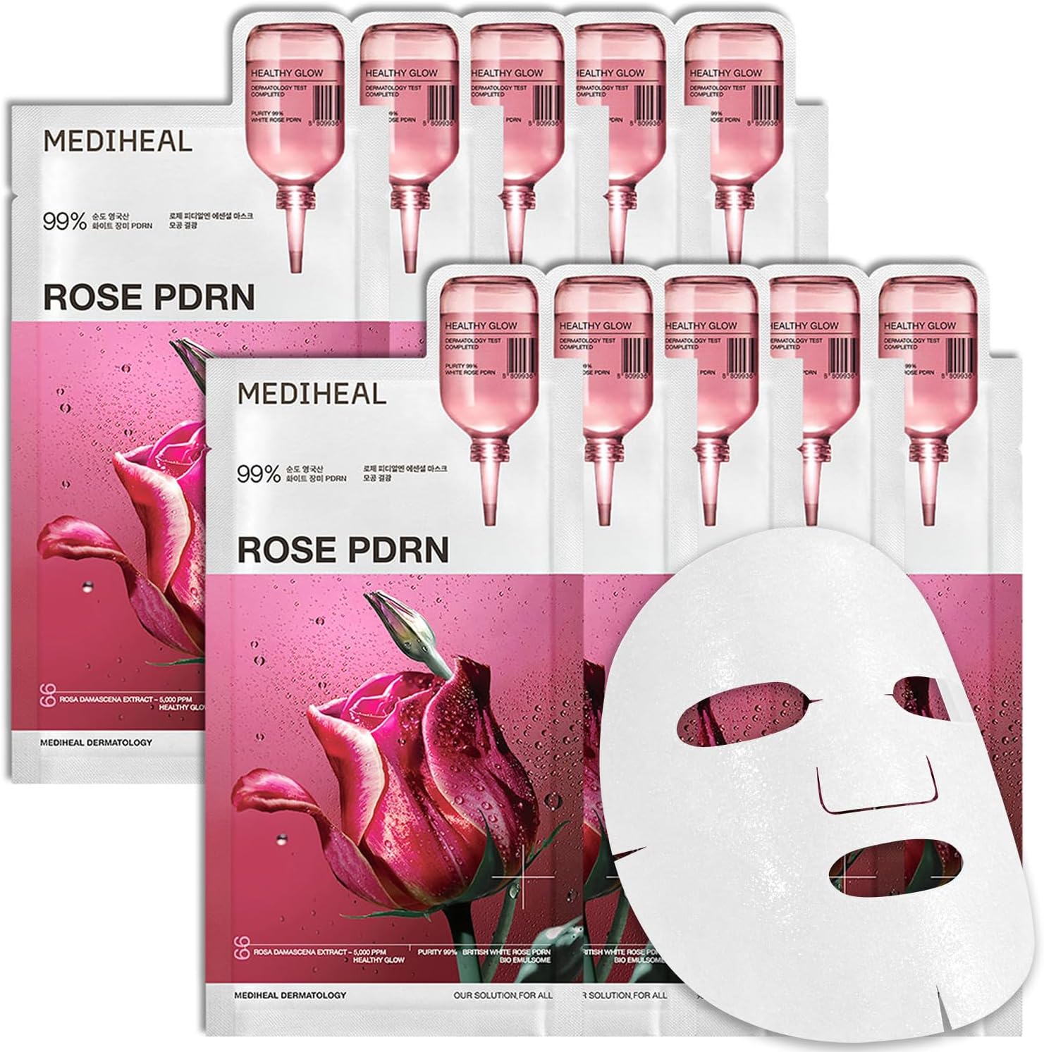 Honest review of MEDIHEAL Rose PDRN Essential Face Sheet Mask, Healthy Glow (10ea)