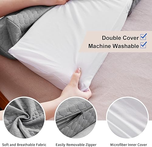 Miniatura 6 de Almohada de cuña para cama tamaño King  Relleno de huecos de cama para colchón con cabecera que cierra el espacio de 0 a 7 pulgadas entre tu