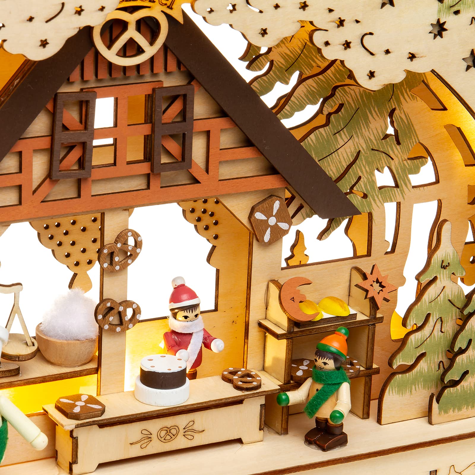 SIKORA LB69 beleuchteter 3D LED Holz Schwibbogen WEIHNACHTSBÄCKEREI inklusive Trafo