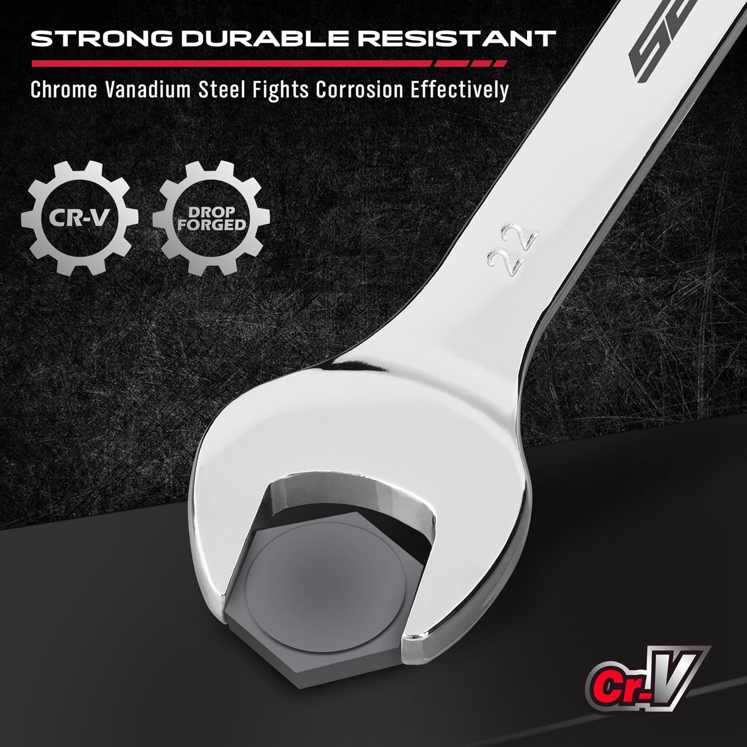 30-Piece Combination Wrench Set - Open End Wrench Set with Organizer Professional 12 Point Wrench Kit Tool for Mechanic Garages Workshops 1/4'' to 1'' & 8-22mm