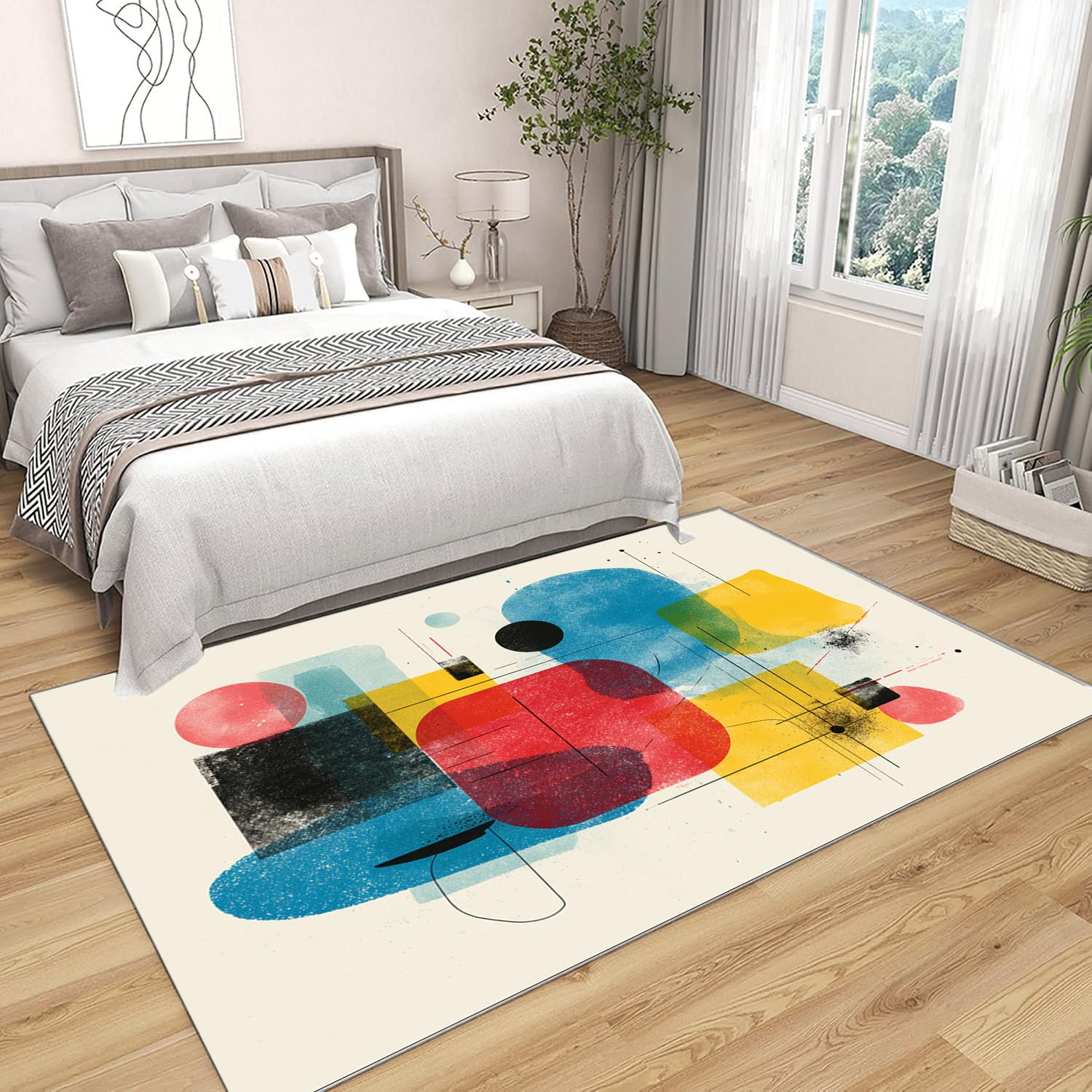 Kolorowy drukowany dywan do salonu zestaw kolorowych klocków dywan do salonu, sypialni dla dorosłych jadalnia biuro (wielokolorowy)-120x150cm
